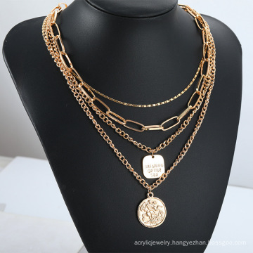 Summer coin sexy alloy multilayer necklace fashion charm clavicle chain